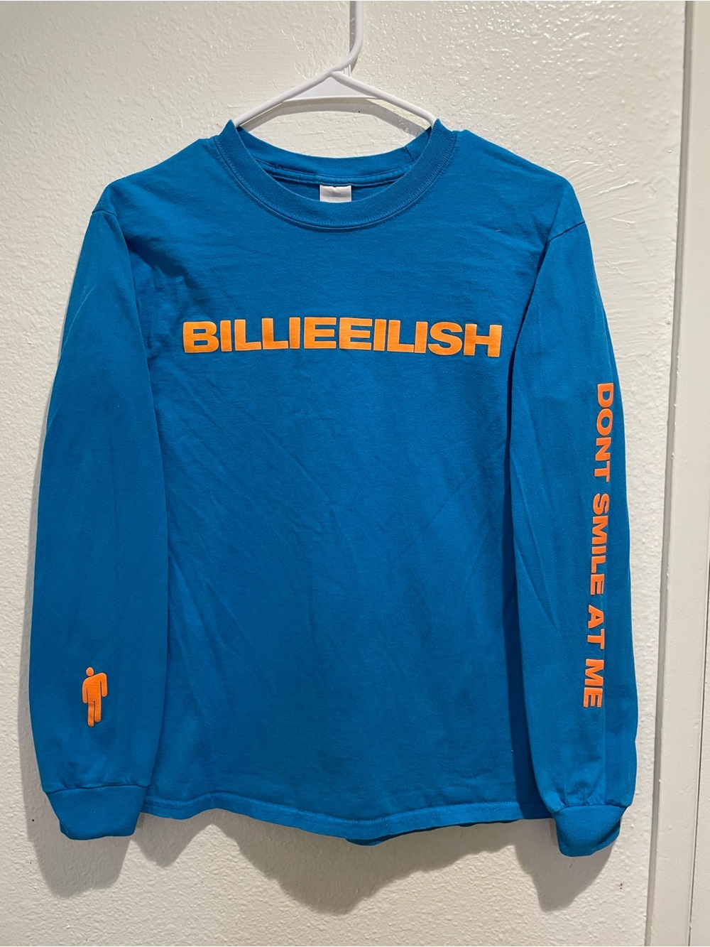 Authentic Billie Eilish "Don't Smile At Me" Long Sleeve T-Shirt | Blue | Small 💙